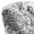 thumbnail image 3 of Tufted Back Chair with 1 Accent Pillow and Tribal Design, Blue and White, 3 of 4