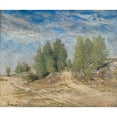 thumbnail image 2 of Carl Fredrik Hill 14x12 Black Ornate Wood Framed Double Matted Museum Art Print Titled: Gravel Slope (1876), 2 of 5