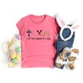 thumbnail image 3 of Mujeres Manga Corta de Verano Tops Pascua Impresa Cuello Redondo, Blusa de Moda Casual para la Primavera, 3 of 4