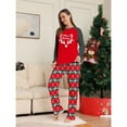 thumbnail image 6 of Matching Family Pajamas Sets Christmas PJ's Letter Plaid Printed Long Sleeve Tee and Bottom Loungewear or One-Piece Jumpsuit, 6 of 9