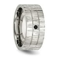thumbnail image 5 of Chisel Stainless Steel Brushed and Polished with Black CZ 10mm Flat Band, 5 of 8