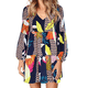 thumbnail image 1 of Vestido túnica de verano para mujer, cuello en V, informal, suelto, fluido, con vuelo, 1 of 5