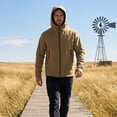 thumbnail image 3 of Youthup Men's Solid Color Water-Resistant Hooded Jacket - Breathable All-Season Raincoat with Moisture Wicking for Outdoor Activities, 3 of 5