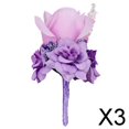 thumbnail image 1 of Ramillete de Boda Soledad con Flores de Rosa de Seda Lila 3 Piezas, 1 of 10