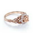 thumbnail image 4 of 1.25 Carat Peach Pink created morganite (Round Shaped created morganite) and Diamond Engagement Ring in 10k Rose Gold Jewelry, 4 of 6
