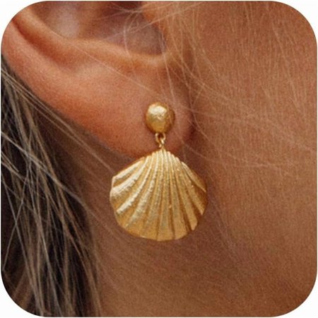 Gold Shell Earrings for Women Seashell Earrings Dangle Beach Holiday Halloween Costume Outfits Jewelry Gifts