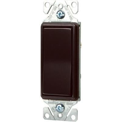 Cooper 7501B Brown Single Pole Decorator Rocker Light Switch