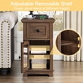 thumbnail image 2 of FAGAGA End Table for Living Room Set of 2,Farmhouse Nightstand with Drawer for Bedroom,Dark Walnut, 2 of 8