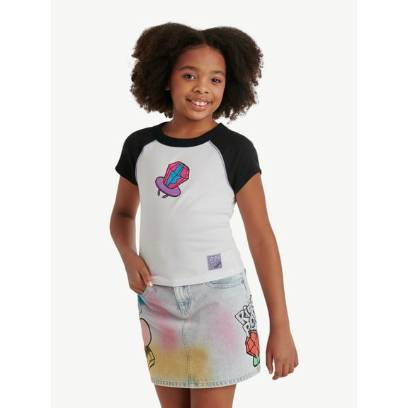 Justice Girls Ring Pop Collab Raglan Baby Tee, Sizes XS-XLP