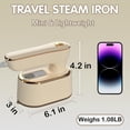 thumbnail image 5 of Asoricing Travel Steamer Iron for Clothes, Mini Portable Ironing Machine, Travel Small Size, Portable Steamer Travel College Dorm Home Essentials, Beige, 5 of 8
