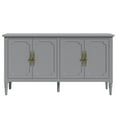 thumbnail image 3 of May in Color Buffet Sideboard Table Set of 2, 59'' Mid Century Modern Console Table, Media Cabinet with 4 Doors, Accent Cabinet Wood Sideboard, for Entryway, Living Room, Dining Room, Grey Oak, 3 of 9