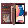 thumbnail image 3 of Dteck Wallet Case for Samsung Galaxy A14 5G, Premium PU Leather Zipper Flip Folio Wallet with Wrist Strap Magnetic Closure Built-in Kickstand Protective Case,Winered, 3 of 5