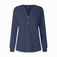 thumbnail image 4 of Towmus Women Ribbed Knit Tops Dressy Long Sleeve Shirts Fall Lightweight Sweatshirt, Navy, M, 4 of 5