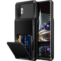 Case for Galaxy Note 10 10 Plus Case Wallet 4-Slot Pocket ID Card Holder Scratch Resistant Dual Layer Protective Bumper Rubber Armor Hard Shell Cover for Samsung Galaxy Note 10 Plus Black