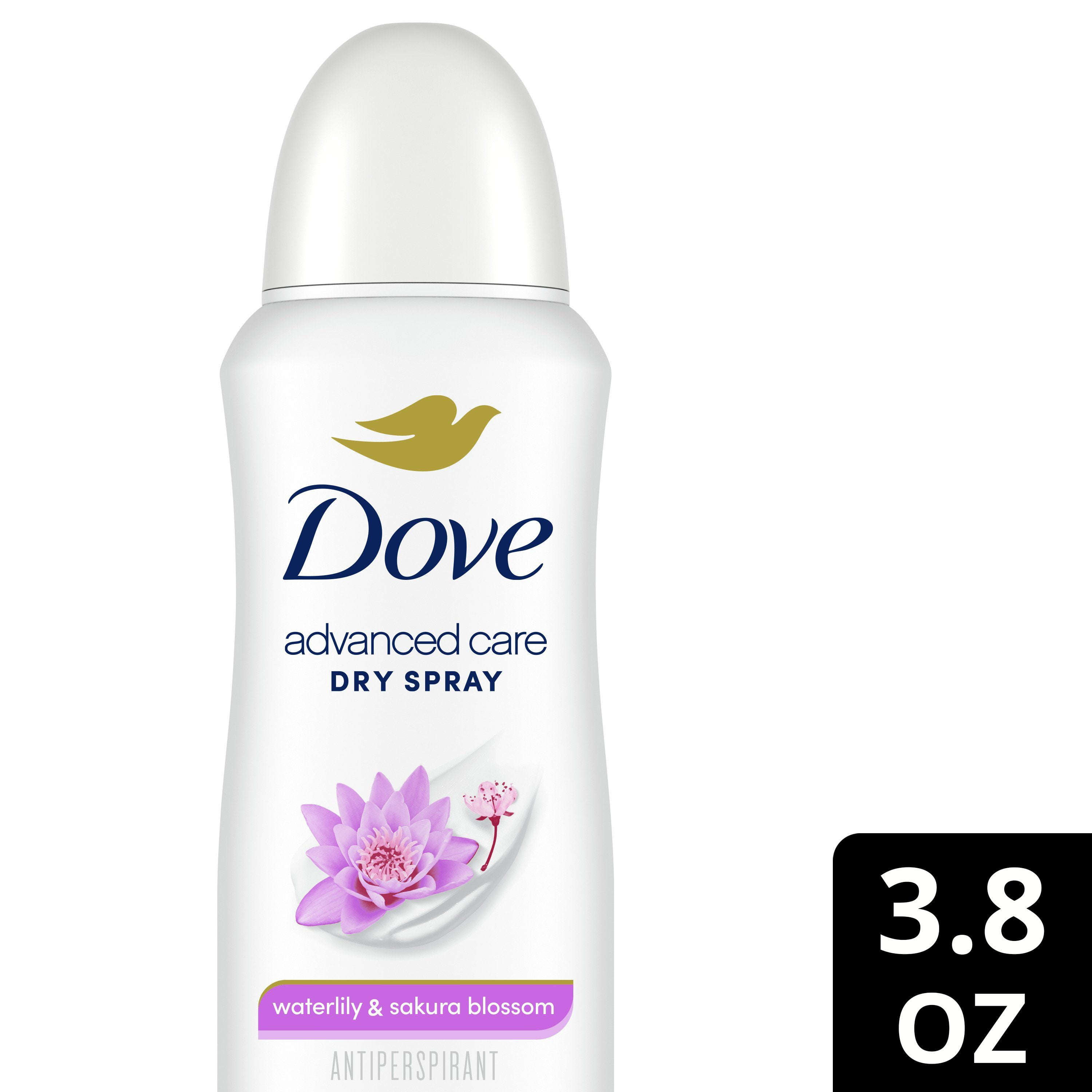 2 Pack - Dove Advanced Care Dry Spray Antiperspirant Deodorant - Waterlily & Sakura Blossom - 3.8 oz Packaging may vary
