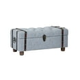 thumbnail image 5 of 2-Piece Storage Chests Accent Table Bench, Tufted Linen, Gray, 5 of 7