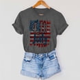 thumbnail image 5 of 4th of July Women's Tank Tops Deals American Flag Shirts for Women 4th of July T-Shirt Flag Printed Patriotic Shirt Summer Crew Neck Short Graphic Tees Tops New Gray L, 5 of 7