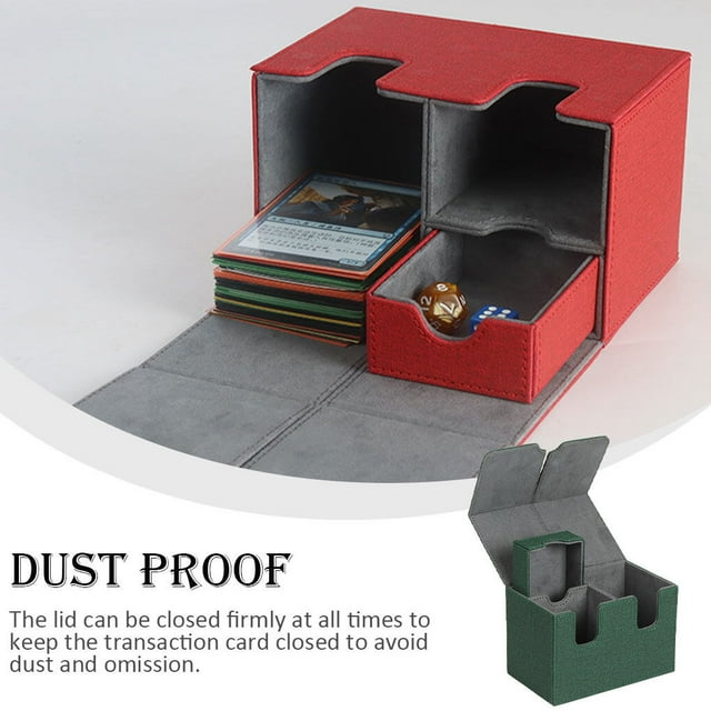 pitrice Trading Card Deck Box Collection Gathering Storage Large Capacity Protection Organizer Holder Container for Adults Green