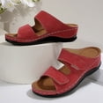 thumbnail image 6 of Dakaela Orthopedic Wedges Sandals for Women Arch Support Open Toe Platform Slip on Slides Summer Dressy Casual Walking Shoes with Hook and Loop Size 6-10 Red, 6 of 9