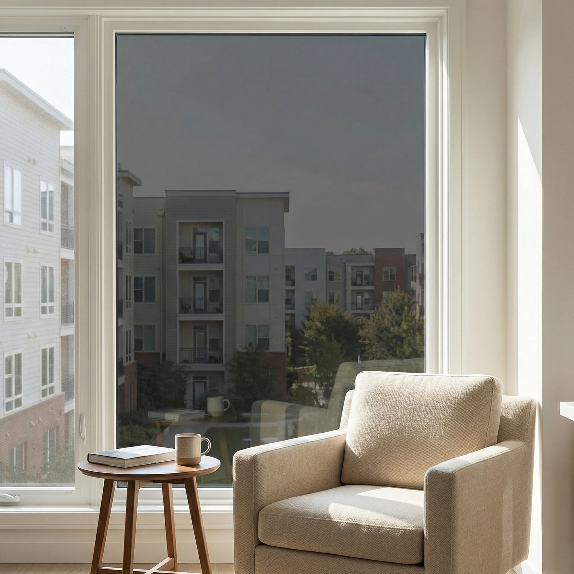 REGALWOVEN One Way Privacy Window Film for Home and Office - Heat Control and Static Cling Black 39.4 x 23.6 Inch