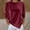 Wine, variant on Women Long Sleeve Tops Solid Round Neck Velvet Asymmetric Hem Straight Cut Fall Shirts