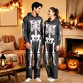 thumbnail image 2 of Adult Halloween Relaxed‑Fit One‑Piece Jumpsuit, Hooded Full‑Body Skeleton Pattern Long Sleeve Couple Loungewear, 2 of 8
