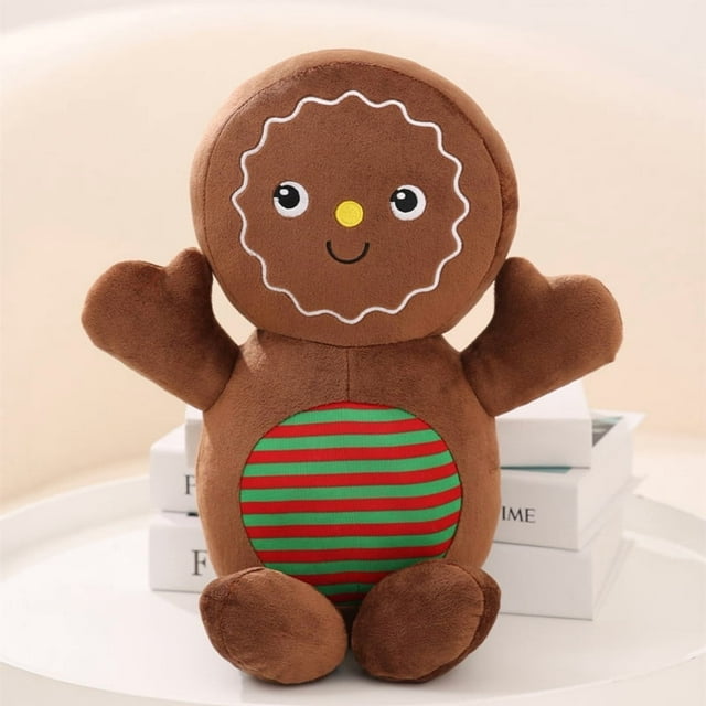 Gingerbread Man Christmas Holiday Plush Toys, Stuffed animal Gingerbread Christmas Doll Gift, Soft Pillow Cushion for Kids & adults