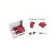 thumbnail image 5 of INSPIRE CHIC Corbata de lunares para hombres, juego de clip de corbata, gemelos, pañuelo de bolsillo para negocios y bodas en rojo y rosa, 5 of 6
