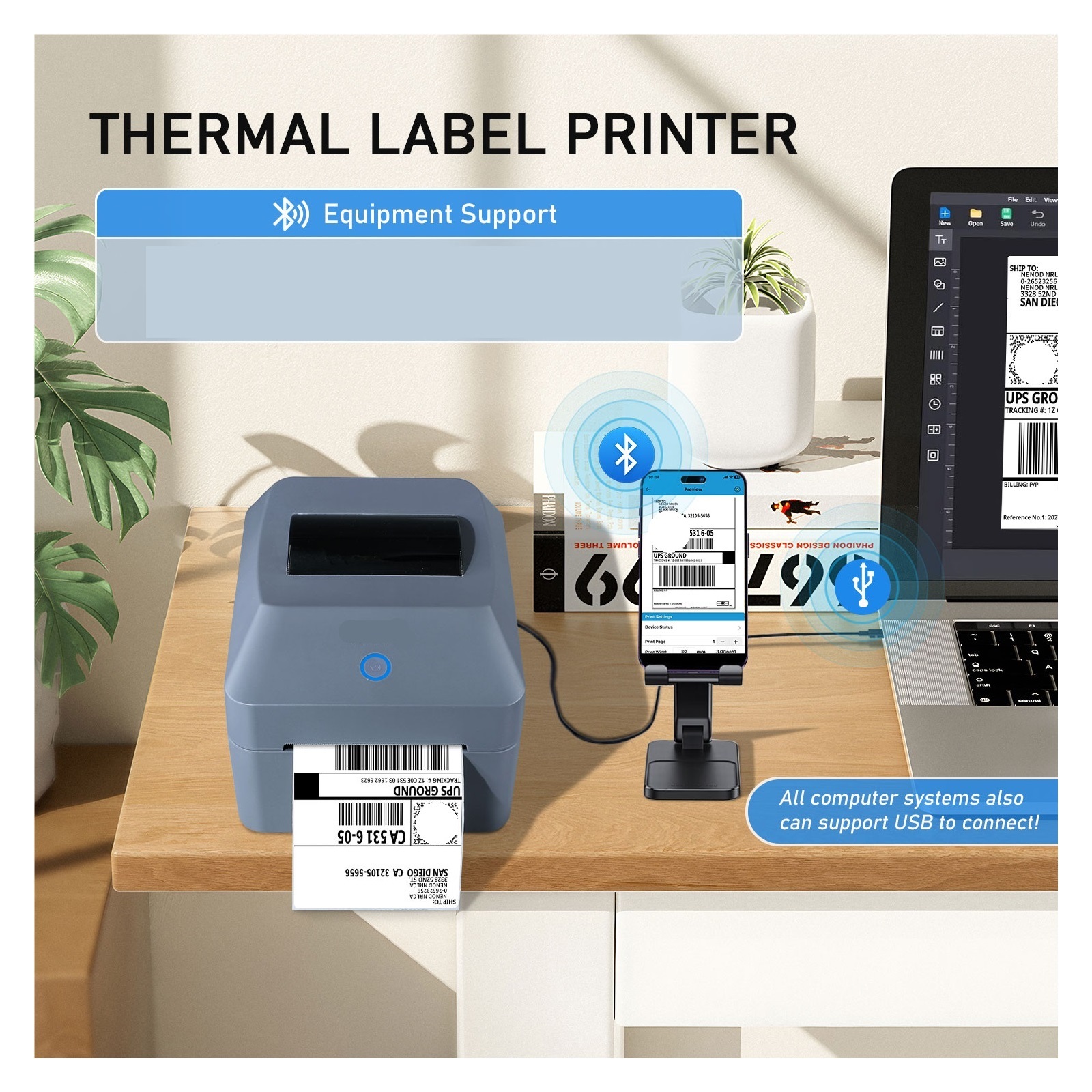 Shipping Label/Express/Thermal Barcode Label Printer 4x6 Inches Label Maker