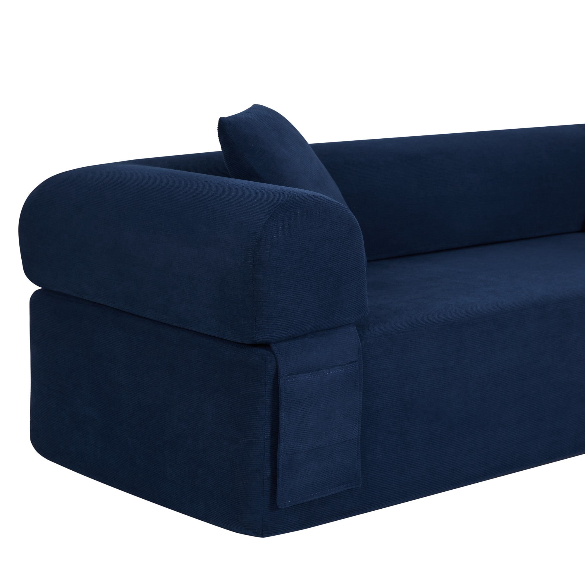 Sailvan Modern 3-Seater Corduroy Sofa,No Assembly Cloud Couch for Small Living Rooms,Apartments and Offices,Plush Boneless Seating Blue