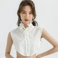 thumbnail image 2 of CAILDANL Turtleneck Dickey Collar Shirt False Collar Blouse Elegant Ruffle Collar Button Down Half Shirt for Women, 2 of 7