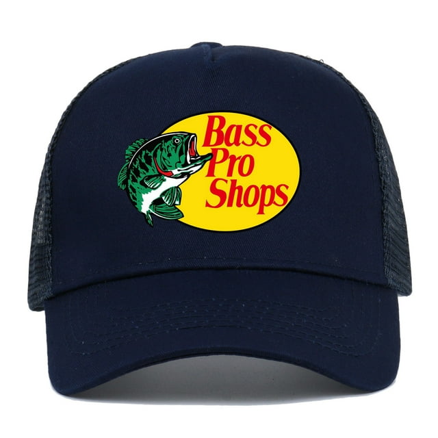 Bassproshops Printed Cotton Summer Outdoor Fishing Sun Protection Baseball Cap (Navy blue)