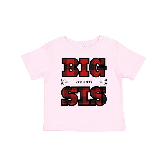 Inktastic Big Sis Buffalo Plaid Sister Girls Toddler T-Shirt