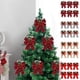 thumbnail image 1 of Set de 6 Lazos Navideños para Árbol de Navidad, con Ribete de Terciopelo y Cinta. Adornos Navideños Hechos a Mano. | Color: a | Tamaño: 15 X 13 Cm | Peso: 90 G | Paquete de 6 Lazos, 1 of 6