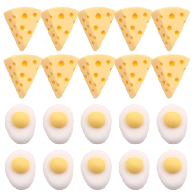 20pcs Miniature Cheese Egg Charm Handcraft Diy Material Phone Case Decorative Small Charm for Diy Project