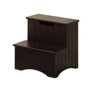 Pilaster Designs - Merlot / Brown Finish Wood Bedroom Step Stool With Storage