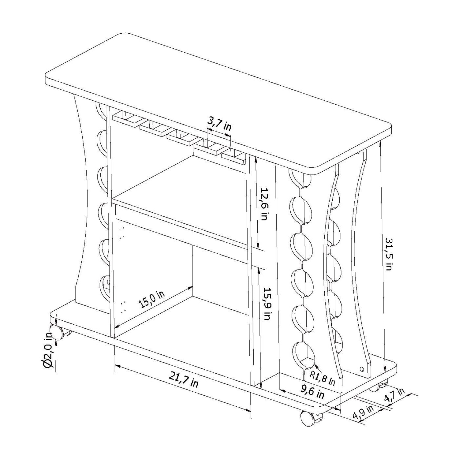 Furniture of America Alton Modern Multi-Storage Buffet, Espresso