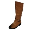 thumbnail image 1 of Wyzesi Bottes de Randonnée pour Fille Commerce Extérieur Automne et Hiver Bottes pour Femmes Talon Cowboy Talon Bas Boucle de Ceinture Bottes Hautes Bottes de Noël pour Femmes, 1 of 9