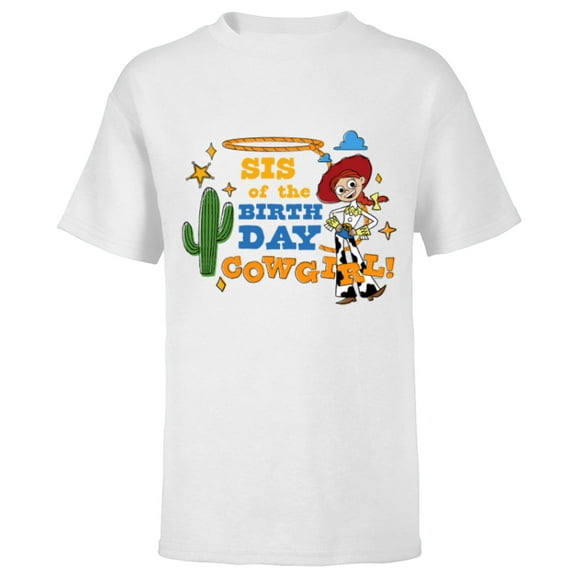 Disney and Pixar’s Toy Story Sis of the Birthday Cowgirl - Short Sleeve T-Shirt for Kids - Customized-White