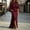 Red, variant on Womens Satin Formal Maxi Dress Batwing Sleeve Ruched Waist Side Slit Evening Gown with Pockets, Elegant Wedding Guest Dress for Party Banquet Prom Light Gray L