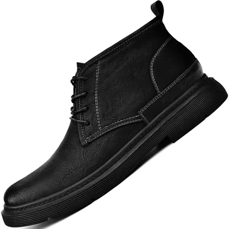 

Men‘s Leather Chelsea Boots Fashion Round Toe High Top Dress Shoes Men‘s Footwear
