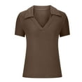 thumbnail image 4 of Birdeem Womens Summer Casual Solid Color Tops V-Neck Shirt, 4 of 6