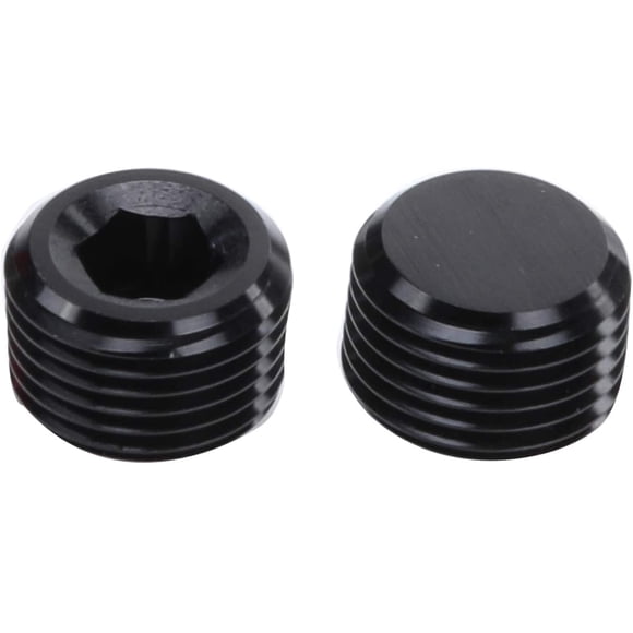 Aluminum 3/4" NPT Thread Allen Head Socket Pipe Plugs, Black, Pack of 2
