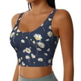 thumbnail image 2 of Goofa Daisies Flowers Printed Sports Bras for Women, High Impact Running Bra Workout Crop Tank Tops Longline Sports Bra Push up-, 2 of 9