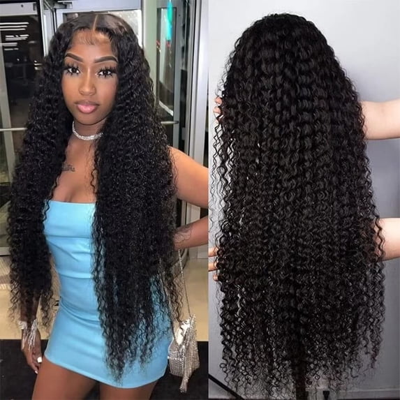 HAOFAN Water Wave Lace Front Wigs Human Hair Pre Plucked 13x6 HD Transparent 180% Density Brazilian Wet and Wavy Lace Front Wigs Human Hair Wigs for Black Women with Baby Hair (24 Inch)