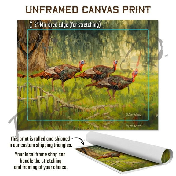 "Bottomland Bachelors" Wild Turkey Canvas Art Print