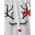 thumbnail image 6 of Qiylii Girls Christmas Clothes Set Elk Pattern T shirt+Plaid Suspender Skirt, 6 of 9