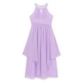 thumbnail image 4 of Manyakai Kids Big Girls Chiffon Sequined Halter Wedding Junior Bridesmaid Flower Girl Dress Long Maxi Lavender 8, 4 of 6