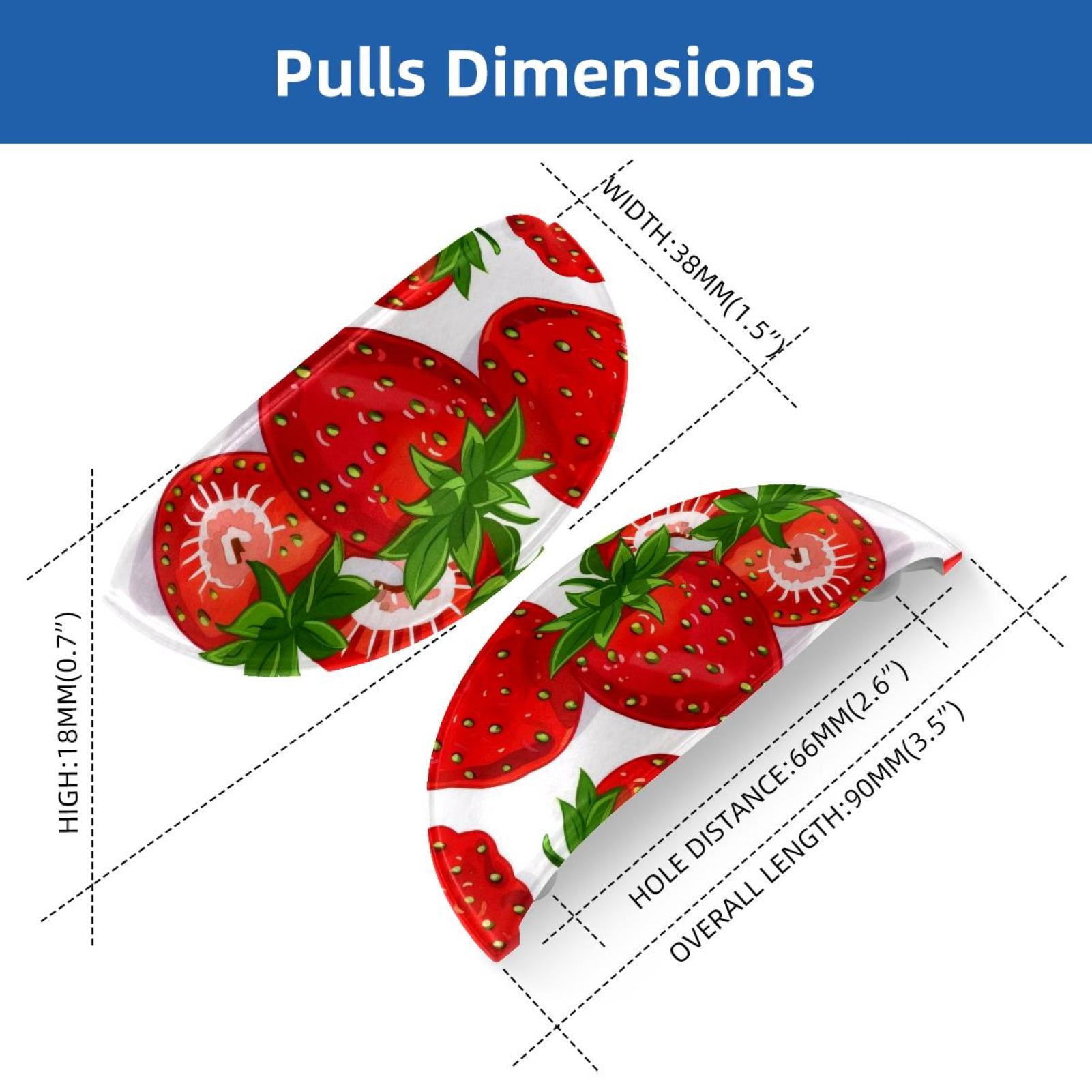 PhooArto 6 Pcs Cup Drawer Pulls, Cute Strawberries Patetrn Shell Shape Handles Cabinet Knobs for Dresser Cupboard Closet Wardrobe with Screws