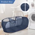 thumbnail image 5 of Toplive Pop-Up Collapsible Laundry Hamper, 3 Compartments with Side Pocket & Carry Handles, Blue, 5 of 7